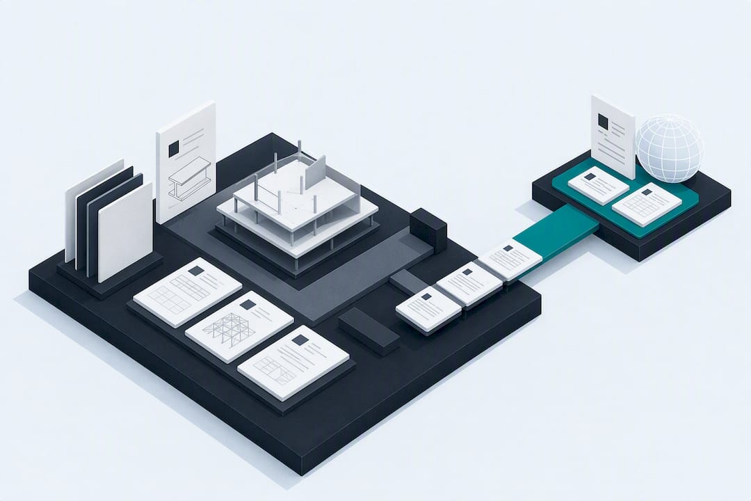 Isometric remote engineering workflow title card